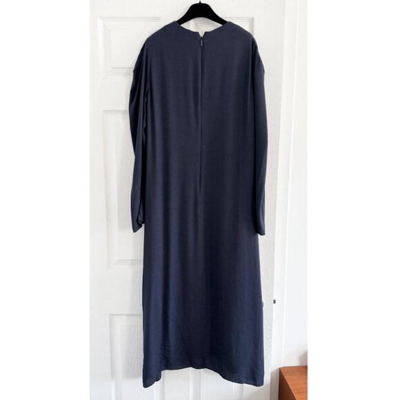 NWT! Tibi Featherweight Eco Crepe Dress in Midnight Navy, size 8. - Picture 14 of 15